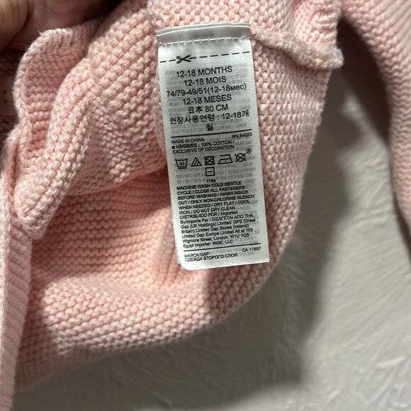 GAP Baby Light Pink Unicorn Brannan Button-up Sweater Size 12-18 Months - Picture 5 of 6